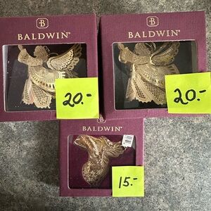 Baldwin  3D Gold Angel Ornament  24K gold overlay on brass